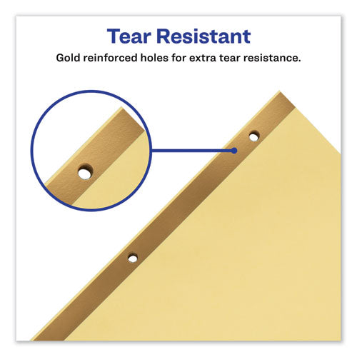 Preprinted Laminated Tab Dividers With Gold Reinforced Binding Edge, 31-tab, 1 To 31, 11 X 8.5, Buff, 1 Set.