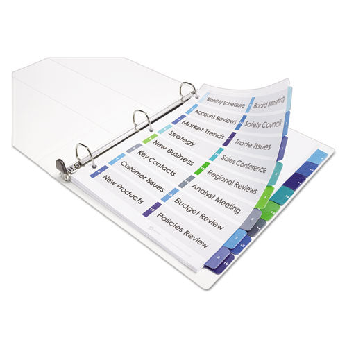 Customizable Toc Ready Index Double Column Multicolor Tab Dividers, 16-tab,1 To 16, 11 X 8.5, White, 1 Set