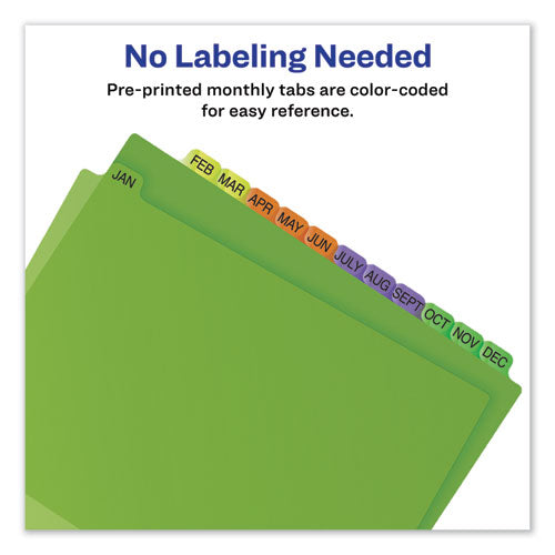 Durable Preprinted Plastic Tab Dividers, 12-tab, A To Z, 11 X 8.5, Assorted, 1 Set.