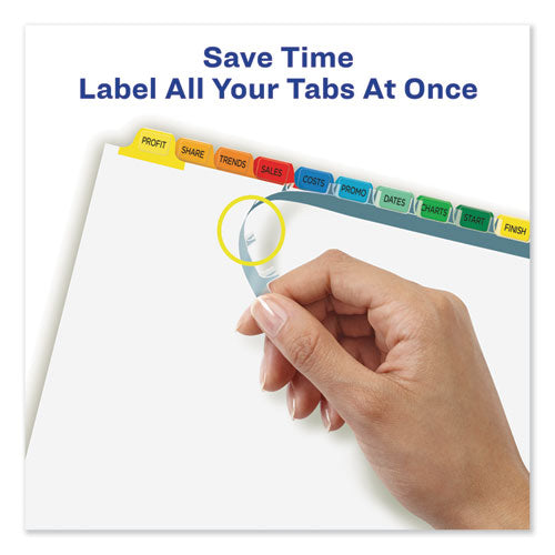 Print And Apply Index Maker Clear Label Dividers, 12-tab, Color Tabs, 11 X 8.5, White, 5 Sets.