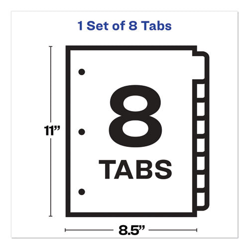 Print And Apply Index Maker Clear Label Dividers, 8-tab, 11 X 8.5, White, 1 Set.