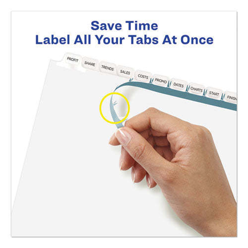 Print And Apply Index Maker Clear Label Dividers, 12-tab, White Tabs, 11 X 8.5, White, 5 Sets.