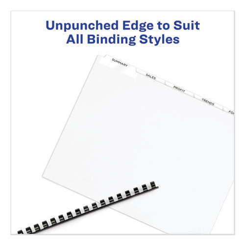 Print And Apply Index Maker Clear Label Unpunched Dividers, 5-tab, 11 X 8.5, White, 5 Sets.