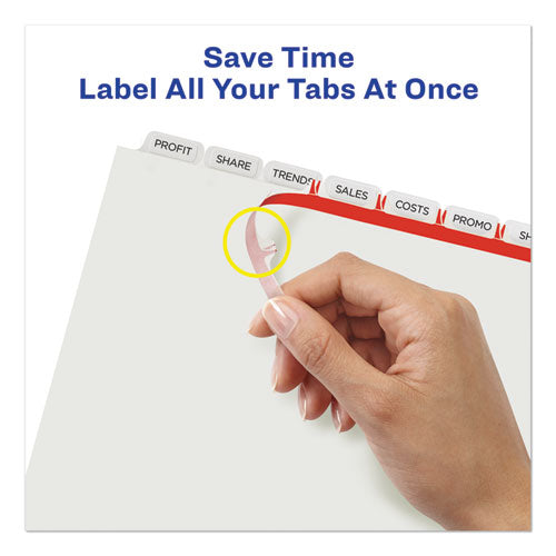 Print And Apply Index Maker Clear Label Unpunched Dividers, 8-tab, 11 X 8.5, White, 5 Sets.