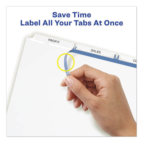 Print And Apply Index Maker Clear Label Dividers, 3-tab, White Tabs, 11 X 8.5, White, 5 Sets.