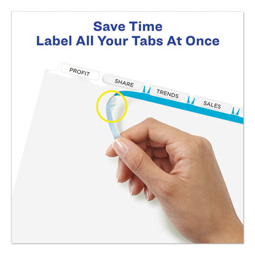 Print And Apply Index Maker Clear Label Dividers, 5-tab, White Tabs, 11 X 8.5, White, 5 Sets.