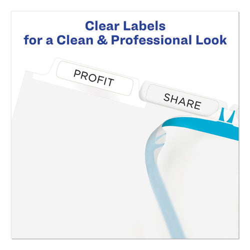 Print And Apply Index Maker Clear Label Dividers, Extra Wide Tab, 5-tab, White Tabs, 11.25 X 9.25, White, 1 Set.