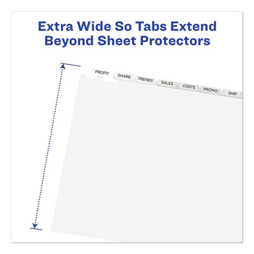 Print And Apply Index Maker Clear Label Dividers, Extra Wide Tab, 8-tab, 11.25 X 9.25, White, 1 Set.