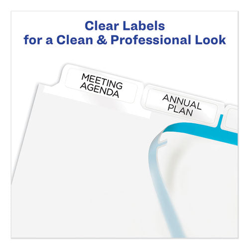 Print And Apply Index Maker Clear Label Dividers, Big Tab, 5-tab, White Tabs, 11 X 8.5, White, 1 Set.