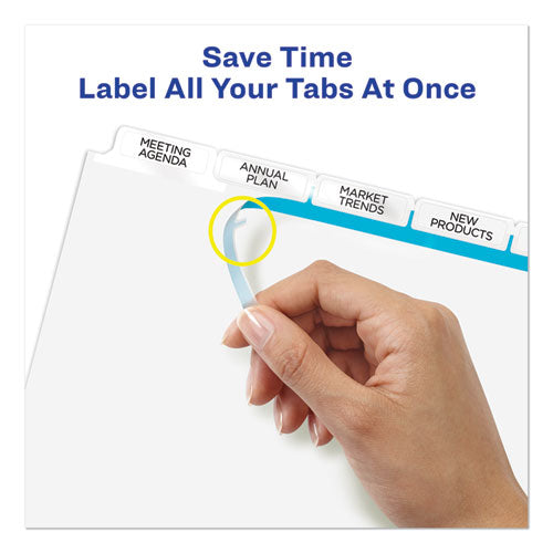 Print And Apply Index Maker Clear Label Dividers, Big Tab, 5-tab, White Tabs, 11 X 8.5, White, 1 Set.