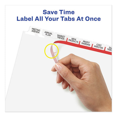 Print And Apply Index Maker Clear Label Dividers, Big Tab, 8-tab, 11 X 8.5, White, 1 Set.