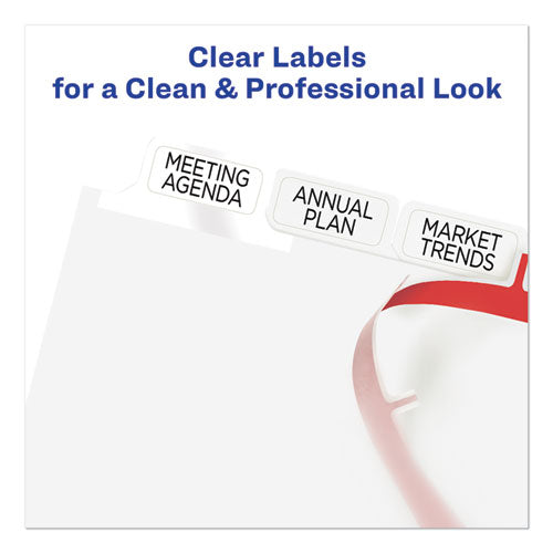 Print And Apply Index Maker Clear Label Dividers, Big Tab, 8-tab, 11 X 8.5, White, 5 Sets.