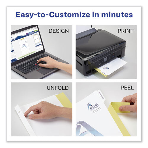 Customizable Print-on Dividers, 3-hole Punched, 8-tab, 11 X 8.5, White, 1 Set.