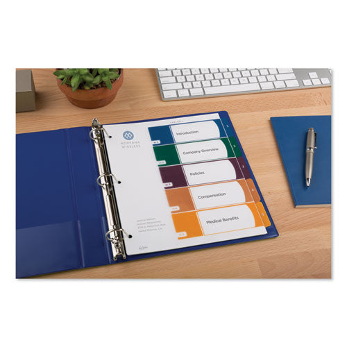 Customizable Table Of Contents Ready Index Dividers With Multicolor Tabs, 5-tab, 1 To 5, 11 X 8.5, Translucent, 1 Set.