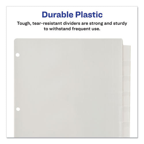 Insertable Big Tab Plastic Dividers, 8-tab, 11 X 8.5, Clear, 1 Set.