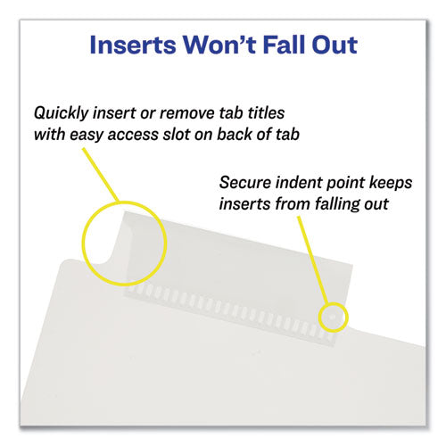 Insertable Big Tab Plastic Dividers, 8-tab, 11 X 8.5, Clear, 1 Set.