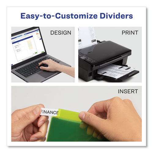 Insertable Big Tab Plastic Dividers, 5-tab, 11 X 8.5, Assorted, 1 Set.