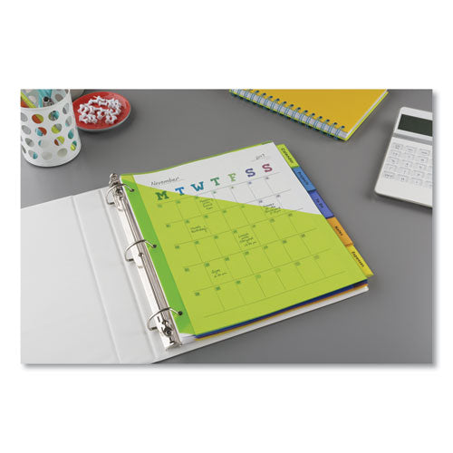 Insertable Big Tab Plastic 1-pocket Dividers, 5-tab, 11.13 X 9.25, Assorted, 1 Set.