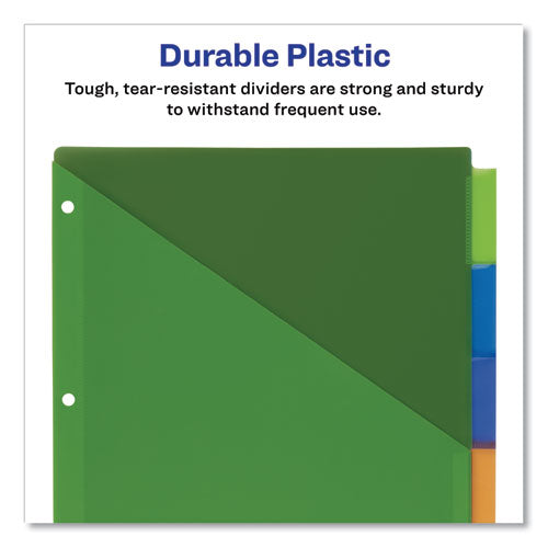 Insertable Big Tab Plastic 1-pocket Dividers, 5-tab, 11.13 X 9.25, Assorted, 1 Set.