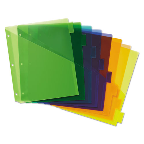 Insertable Big Tab Plastic 1-pocket Dividers, 8-tab, 11.13 X 9.25, Assorted, 1 Set.