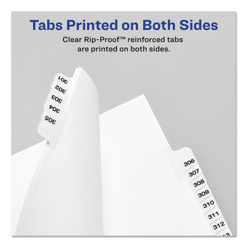 Preprinted Legal Exhibit Side Tab Index Dividers, Avery Style, 10-tab, 7, 11 X 8.5, White, 25/pack.