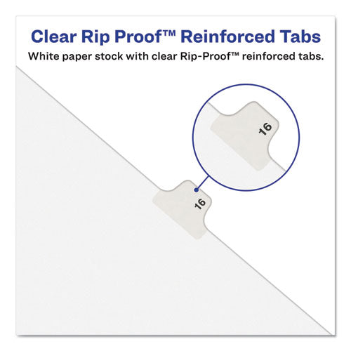 Preprinted Legal Exhibit Side Tab Index Dividers, Avery Style, 10-tab, 7, 11 X 8.5, White, 25/pack.