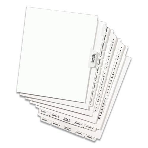 Preprinted Legal Exhibit Side Tab Index Dividers, Avery Style, 10-tab, 8, 11 X 8.5, White, 25/pack.