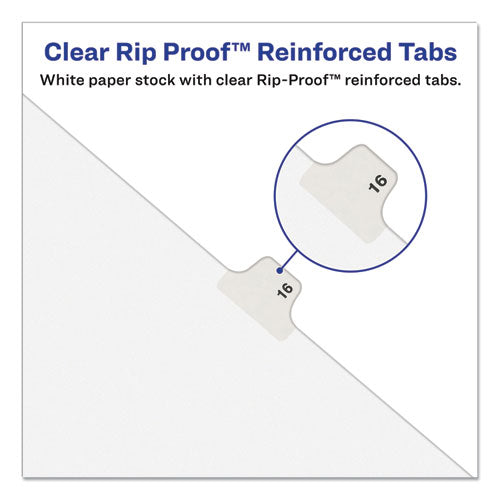 Avery-style Preprinted Legal Bottom Tab Divider, 26-tab, Exhibit C, 11 X 8.5, White, 25/pk