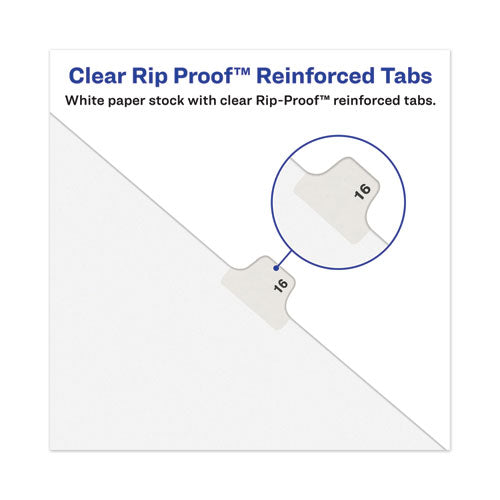 Avery-style Preprinted Legal Bottom Tab Divider, 26-tab, Exhibit F, 11 X 8.5, White, 25/pk.