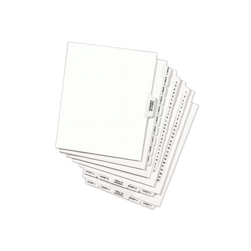 Avery-style Preprinted Legal Bottom Tab Divider, 26-tab, Exhibit F, 11 X 8.5, White, 25/pk.