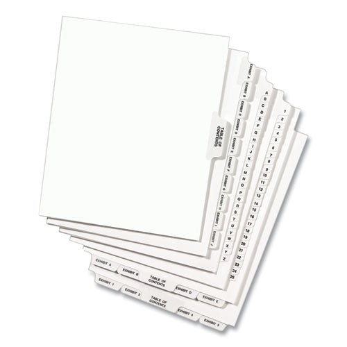 Avery-style Preprinted Legal Bottom Tab Divider, 26-tab, Exhibit K, 11 X 8.5, White, 25/pk.