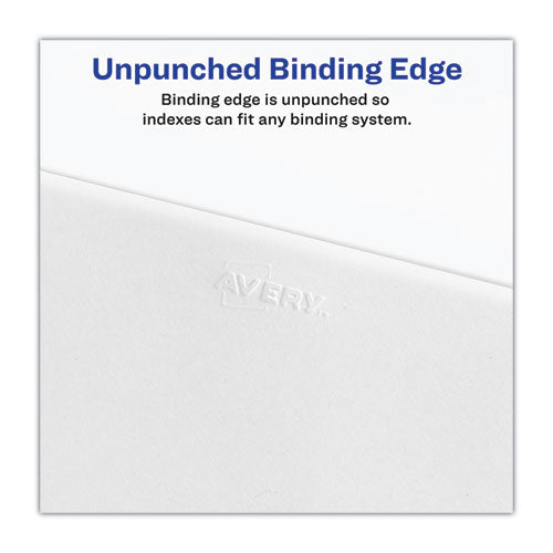 Blank Tab Legal Exhibit Index Divider Set, 25-tab, 11 X 8.5, White, 1 Set.