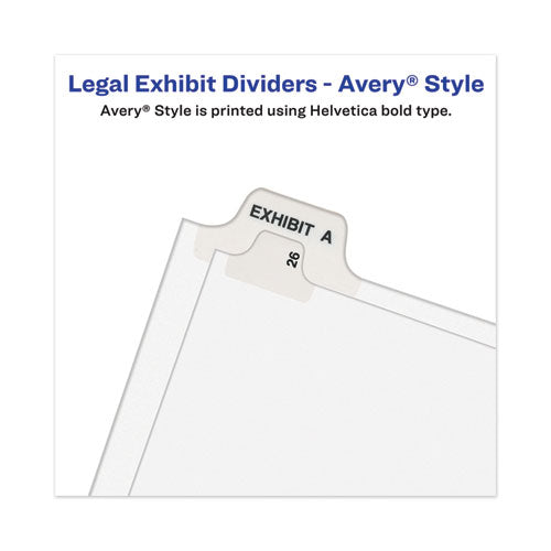 Avery-style Preprinted Legal Bottom Tab Dividers, 26-tab, Exhibit U, 11 X 8.5, White, 25/pack.