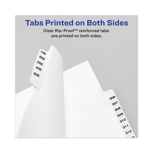 Avery-style Preprinted Legal Bottom Tab Dividers, 26-tab, Exhibit V, 11 X 8.5, White, 25/pack.