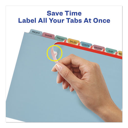 Print And Apply Index Maker Clear Label Plastic Dividers With Printable Label Strip, 8-tab, 11 X 8.5, Assorted Tabs, 5 Sets.