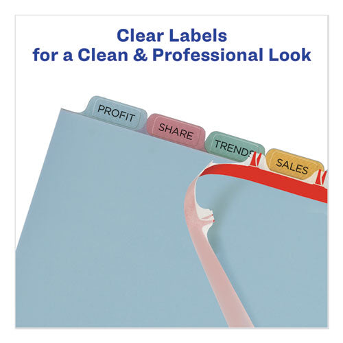 Print And Apply Index Maker Clear Label Plastic Dividers With Printable Label Strip, 8-tab, 11 X 8.5, Assorted Tabs, 5 Sets.