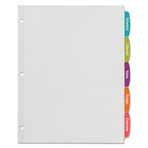 Big Tab Printable White Label Tab Dividers, 5-tab, 11 X 8.5, White, 20 Sets.