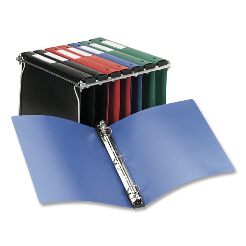 Hanging Storage Flexible Non-view Binder With Round Rings, 3 Rings, 1" Capacity, 11 X 8.5, Blue.