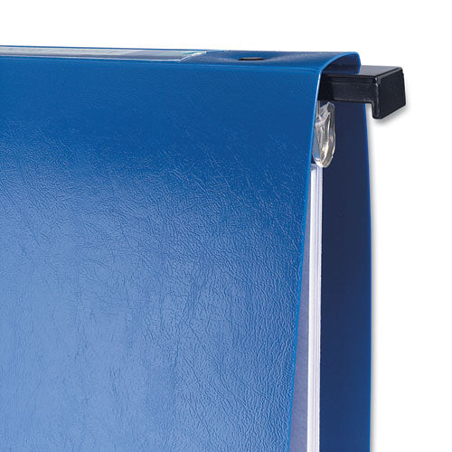 Hanging Storage Flexible Non-view Binder With Round Rings, 3 Rings, 1" Capacity, 11 X 8.5, Blue.