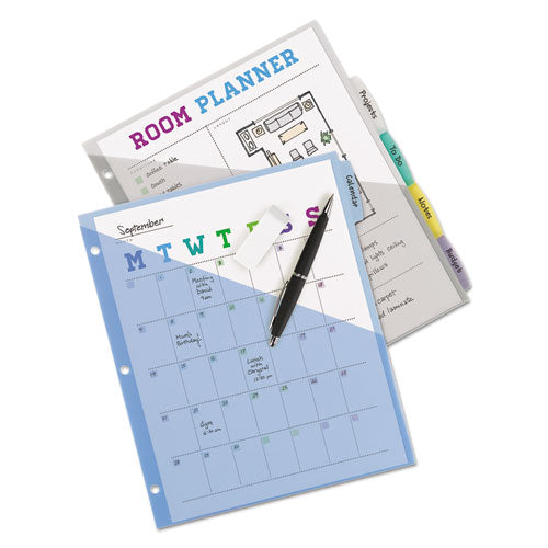 Write And Erase Durable Plastic Dividers With Slash Pocket, 3-hold Punched, 5-tab, 11.13 X 9.25, Assorted, 1 Set.