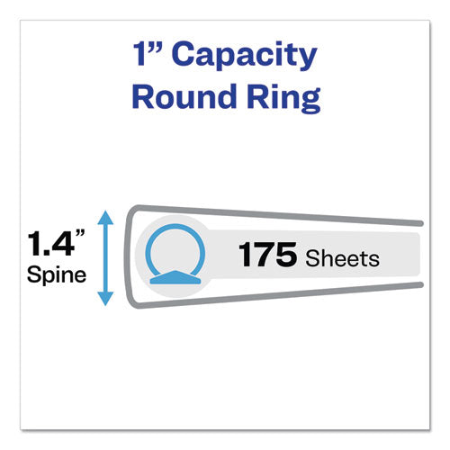 Legal Durable View Binder With Round Rings, 3 Rings, 1" Capacity, 14 X 8.5, White.