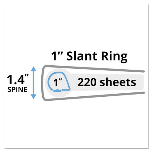 Durable View Binder With Durahinge And Slant Rings, 3 Rings, 1" Capacity, 11 X 8.5, Blue.