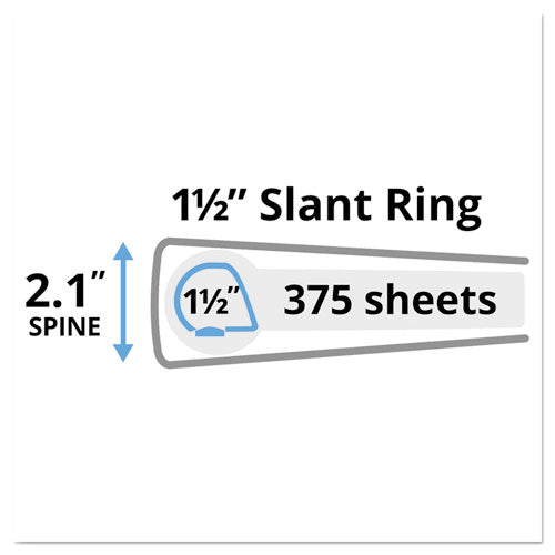 Durable View Binder With Durahinge And Slant Rings, 3 Rings, 1.5" Capacity, 11 X 8.5, White.