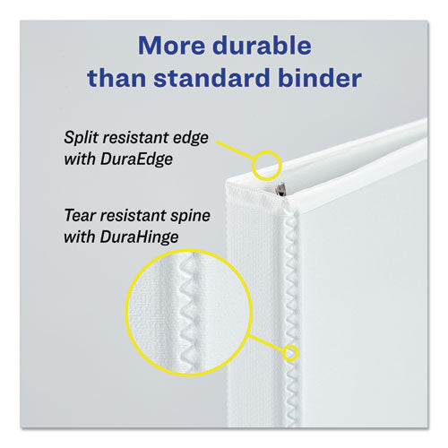 Durable View Binder With Durahinge And Slant Rings, 3 Rings, 2" Capacity, 11 X 8.5, White.