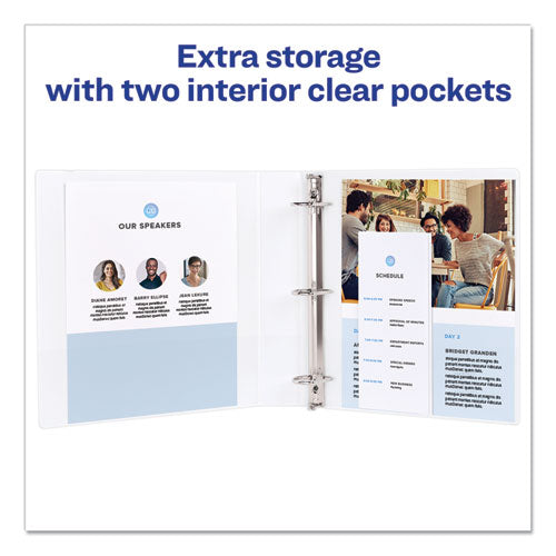 Durable View Binder With Durahinge And Slant Rings, 3 Rings, 2" Capacity, 11 X 8.5, White.