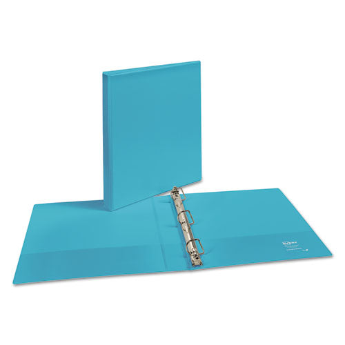 Durable View Binder With Durahinge And Slant Rings, 3 Rings, 1" Capacity, 11 X 8.5, Aqua.