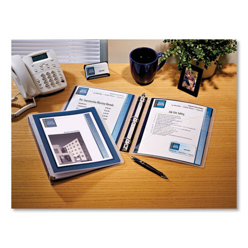 Flexi-view Binder With Round Rings, 3 Rings, 1.5" Capacity, 11 X 8.5, Navy Blue.