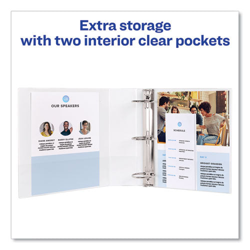 Showcase Economy View Binders With Slant Rings, 3 Rings, 0.5" Capacity, 11 X 8.5, White.