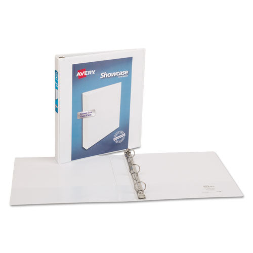 Showcase Economy View Binders With Slant Rings, 3 Rings, 1" Capacity, 11 X 8.5, White.