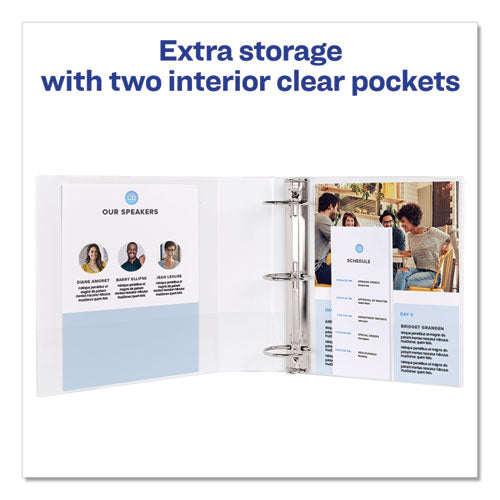 Showcase Economy View Binders With Slant Rings, 3 Rings, 1" Capacity, 11 X 8.5, White.